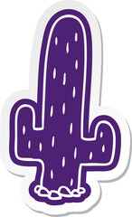 cartoon sticker of a cactus