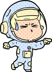 cartoon stressed astronaut