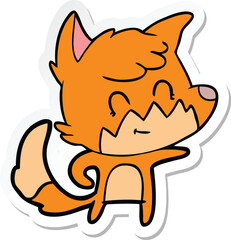 sticker of a cartoon friendly fox