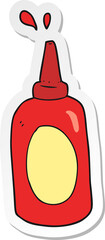 sticker of a cartoon ketchup bottle