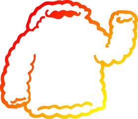 warm gradient line drawing of a cartoon fleece hoody