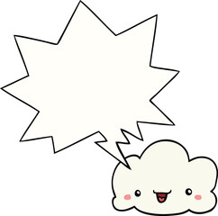 cartoon cloud with speech bubble