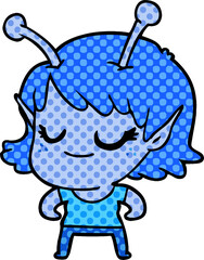 smiling alien girl cartoon