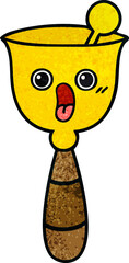 retro grunge texture cartoon of a school bell