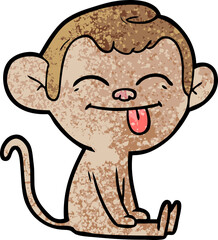 funny cartoon monkey sitting