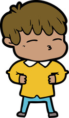 Obraz premium cartoon curious boy