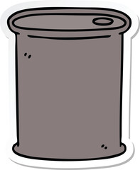 sticker of a quirky hand drawn cartoon barrel