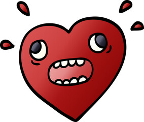 cartoon doodle heart panicking