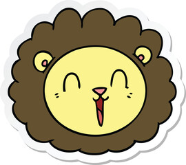 sticker of a cartoon lion face
