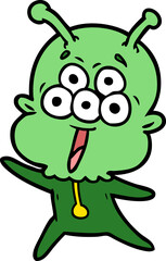 happy cartoon alien