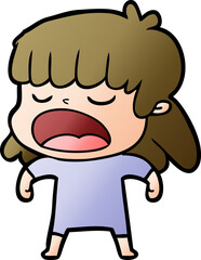 cartoon woman talking loudly
