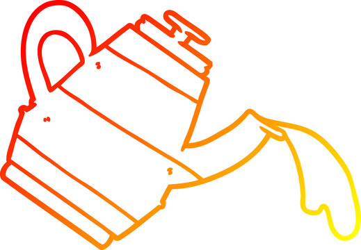 recommend clip art: warm gradient line drawing of a cartoon kettle