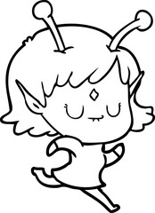 cartoon alien girl