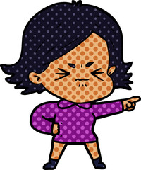cartoon angry woman