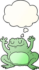 cartoon frog with thought bubble in smooth gradient style