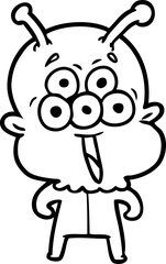 happy cartoon alien