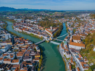 Die Oberösterreichische Stadt Steyr von oben