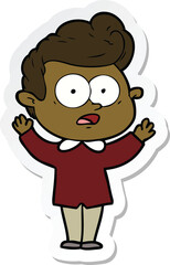 sticker of a cartoon staring man