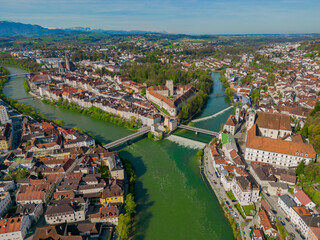 Die Oberösterreichische Stadt Steyr von oben