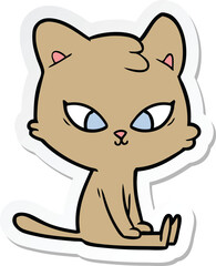 sticker of a cute cartoon cat