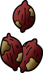 cartoon doodle nuts in shells