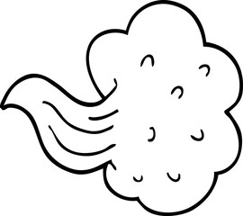 line drawing cartoon gust of air