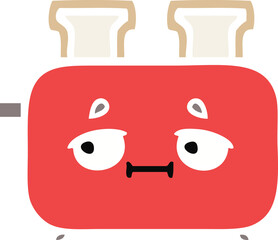 flat color retro cartoon of a of a toaster