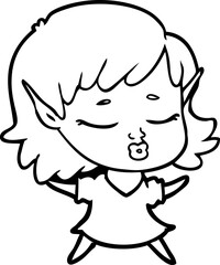 pretty cartoon elf girl