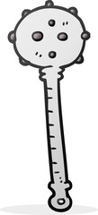 freehand drawn cartoon medieval mace