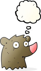 freehand drawn thought bubble cartoon bear