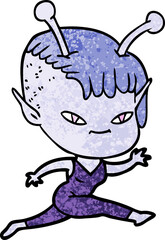 cute cartoon alien girl