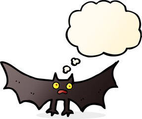 cartoon bat with thought bubble