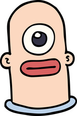 cartoon doodle cyclops face