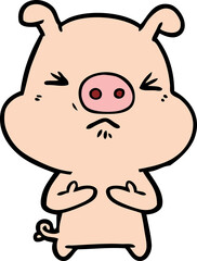 cartoon angry pig