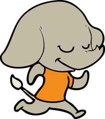 cartoon smiling elephant running
