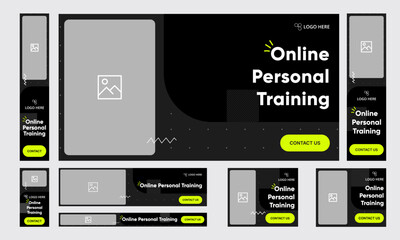 Online Training Courses set of web banner template design for social media posts, editable vector eps 10 file format