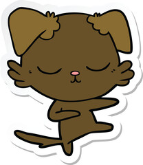 sticker of a cute cartoon dog