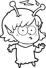 cartoon alien girl
