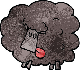 cartoon doodle black sheep