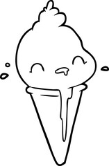 cute line drawing of a ice cream