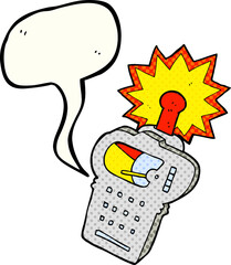 freehand drawn comic book speech bubble cartoon scientific device