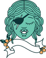 Retro Tattoo Style orc rogue character face