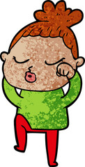 cartoon calm woman