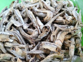 dried anchovy in the market