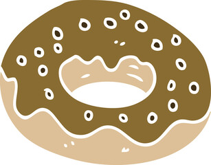 cartoon doodle chocolate donut