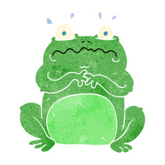 freehand retro cartoon funny frog