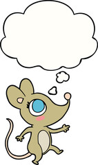 cartoon mouse with thought bubble