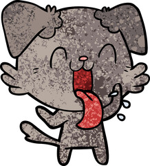 cartoon panting dog