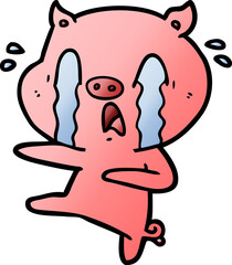 crying pig cartoon