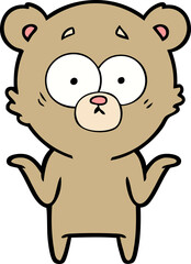 cartoon bear shrugging shoulders